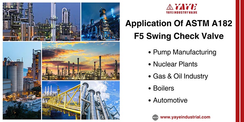 Application Of ASTM A182 F5 Swing Check Valve