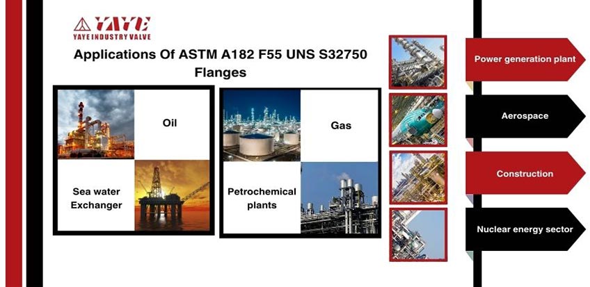 ASTM A182 F55 UNS S32750 Flanges Applications