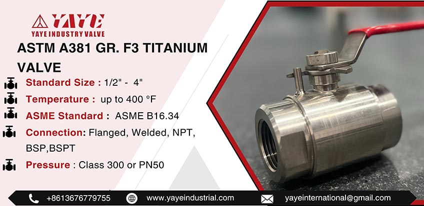 ASTM A381 GR. F3 Titanium Valve