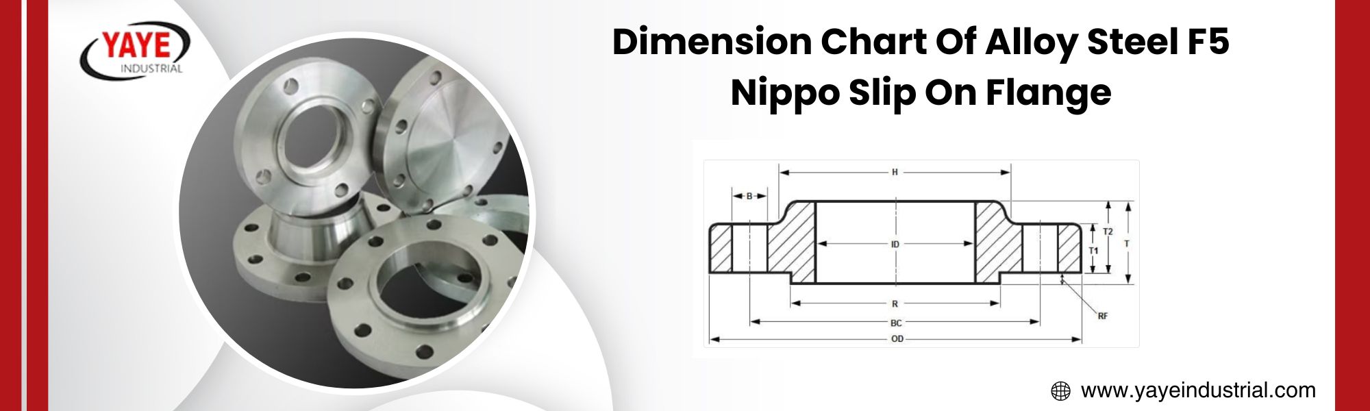 Dimension Chart Of Alloy Steel F5 Nippo Slip On Flange