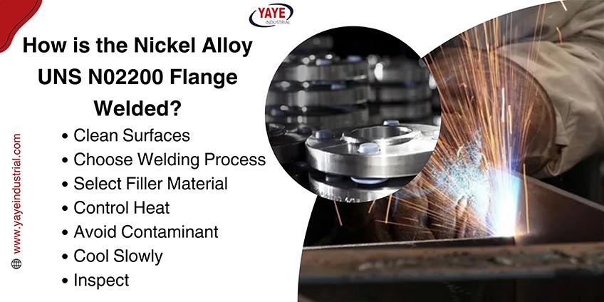 How is the Nickel Alloy UNS N02200 Flange Welded?